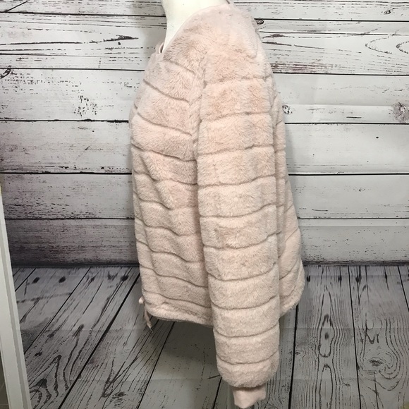 Almost Famous Pale Pink Fuzzy Draw String Sweater - Picture 5 of 8